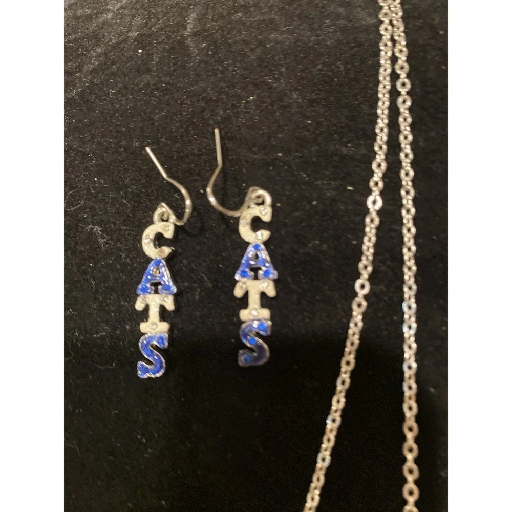 Kentucky Wildcats multi-charm necklace and earring set UK Basketball Cats NCAA